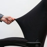 Melaluxe Office Chair Cover with Armrest Covers， Universal Stretch Desk Chair Cover, Computer Chair Slipcovers (Size: L) - Black