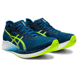 ASICS Men's Magic Speed Running Shoes, 12, MAKO Blue/Hazard Green