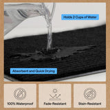 GORILLA GRIP Waterproof Traffic Guard Door Mat, Heavy Duty Entryway Mats, Strong Backing Commercial Utility Rugs for Office Hallway, Garage Floor and Home, Low Profile Carpet Runner, 29x17, Black