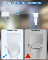 Hibbent Bidet Attachment for Toilet, Non-Electric Dual Nozzle for Frontal & Rear Wash, Adjustable Water Pressure Control, Fresh Water Bidet Toilet Seat, Self Cleaning Water Sprayer, White