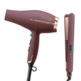 Conair Limited Edition Bundle | INFINITIPRO by CONAIR Hair Dryer with Diffuser - and - Conair Double Ceramic 1-inch Digital Flat Iron | Plum | Amazon Exclusive