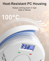 Smoke and Carbon Monoxide Detector, Battery Operated Fire Alarm with LCD Display & Test/Reset Button, Portable Photoelectric CO Smoke Detector Combo for Home, Apartment, RV & Travel, 1 Pack