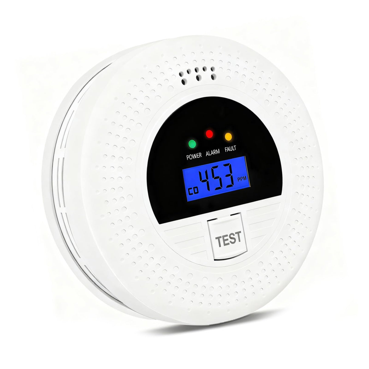 Combination Smoke and CO Detector with LCD and LED Light, Battery Powered, Portable