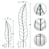 Garden Trellis Plant Support Trellis Green Leaf Trellis Garden Decoration for Climbing Vines Floral Metal Trellis Set of 2（Green）