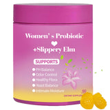 MILIZHIWU Feminine Probiotics Gummies for Women - Supports PH Balance, Gut Health & Immune System with Slippery Elm, Prebiotics & Lactobacillus Blend, Pineapple Flavor, 60 Gummies
