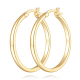 Aidomiya 14K Gold Hoop Earrings for Women 14K Gold Earrings for Women Gold Hoop Earring for Womens Hoops Understated Elegance with Smooth Lines Hoops Earring for Womens 20/25/30/40mm (30mm)