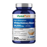 NusaPure White Kidney Beans 24,000mg per Serving - Bioperine - Extract 30:1 (Vegan, Non-GMO)