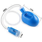 ONEDONE Urinals for Men - Portable Urinal for Men Spill Proof Nighttime Men's Urinal Bottle Male Pee Bottle Urine Bottle 68 OZ for Hospital Home Camping Car Travel 45" Long Hose with Lid (Blue)