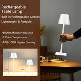 Yogaret White Cordless Table Lamp Set of 2 for Patio Restaurant Home Dinner Kitchen