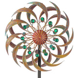 VEWOGARDEN Garden Metal Wind Spinners Outdoor Kinetic Wind Sculptures & Spinners for Yard Lawn Patio Decorations, Copper Green