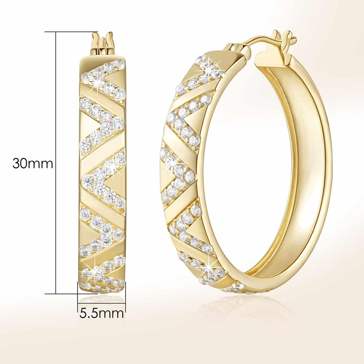 SANDRA REDD 14K Gold Hoop Earrings for Women 14K Gold Earrings for Women