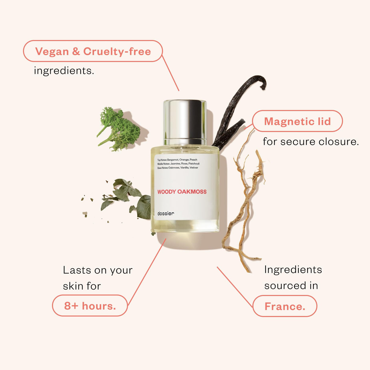 Dossier - Woody Oakmoss - Eau de Parfum - Inspired by C. Coco Mademoiselle - Perfume Luxury - Pure Infused - Paraben-Free - Vegan - For Women - Fragrance 3.4 Fl oz (Spray 100ml)