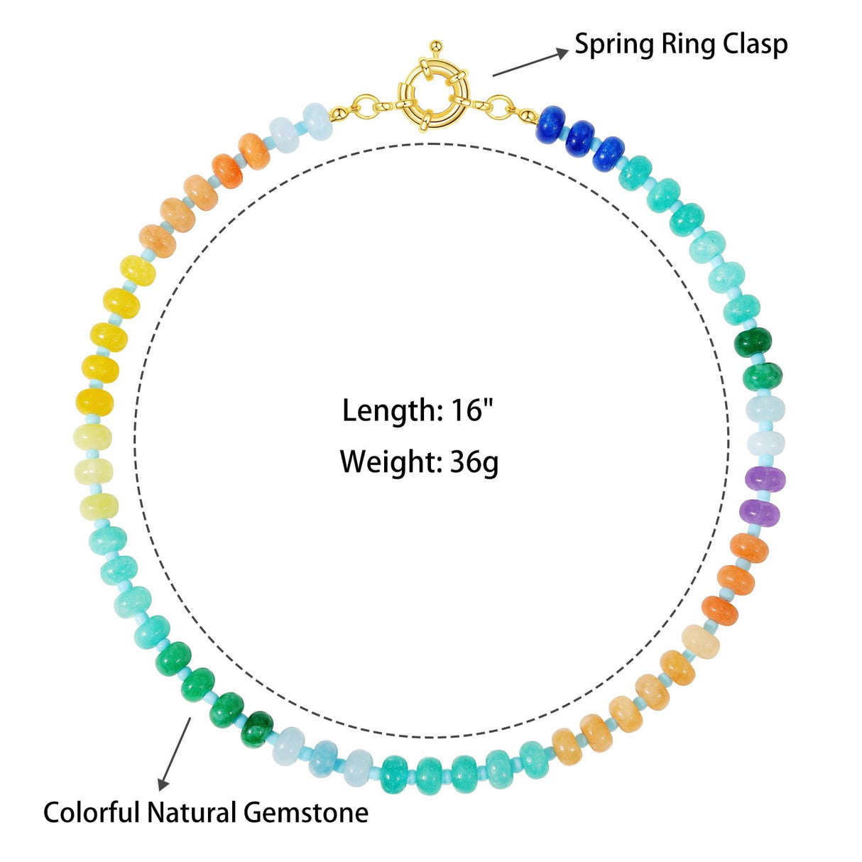 KELORIS PATH Beaded Gemstone Necklaces for Women (Creative)