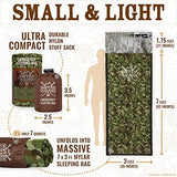 Emergency Sleeping Bag with Hood | Ultralight, Waterproof, Thermal Mylar Sleeping Bag Liner | Survival Bivy Space Blanket Bivey for Hiking, Backpacking, Earthquake, Camping, 72 Bug Out, Survival Kit