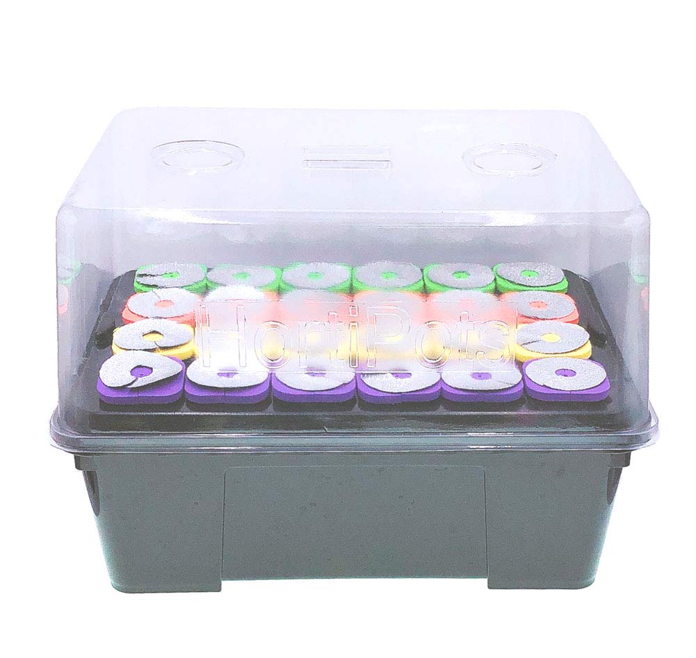 DWC Cloner Rooting Recirculating System 24 Site Cutting Clone and Seeding Root 2 in 1 Deep Water Cloner 24 Site with Clear Humidity Propagation Dome (Black)