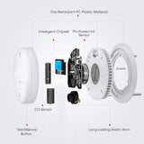 Combination Smoke and Carbon Monoxide Detector Alarm, 2-Pack Beeps Warning Smoke and CO Alarms for Basements Travel Home Office House Bedroom Living Room Car, Battery Operated, Comply with UL 217/2034