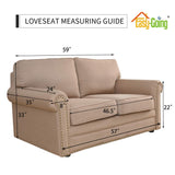 Easy-Going Stretch Loveseat Slipcover 1-Piece Sofa Cover Furniture Protector Couch Soft with Elastic Bottom for Kids Polyester Spandex Jacquard Fabric Small Checks (Loveseat, Christmas Red)