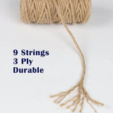PerkDecor 5Pack 5mm Natural Jute Twine Rope 525 Feet Twisted Heavy Duty Thick Twine for Cat Scratching Post Tree Craft Projects Garden Home Decoration Packing Bundling (Brown-105Feet/Roll)