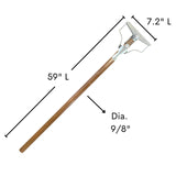 ILOT 59" Mop Spring Commercial Grade Mop Handle Pack of 2 Industrial Strength Wooden Handle Wet Mops for Floor Cleaning Heavy Duty (Mop Heads Not Included)