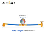 Aupoko R134A AC Refrigerant Recharge Hose Kit, Auto Air Conditioning Kit, R12 to R134A Low Pressure Retrofit Valve with Dust Cap, Oil Detection Cottons for AC Air Conditioning Refrigerant System
