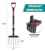Pitch Fork for Garden, 5-Tine Heavy Duty Pitchfork for Loosening Soil, 41 Inch Gardening Fork for Digging, Composting, Spading, Cultivating Soil, Metal Fork Head with Fiberglass Handle, D-Grip