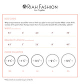 RIAH FASHION Multi Color Stretch Beaded Stackable Bracelets - Layering Bead Strand Statement Wrap Bangles (Natural Stone - White Howlite/Gold, 7.0 Inches)