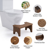 Wooden Squatting Potty Stool for Adults, 6.7 Inch Toilet Stool Poop Stool Adult, Bamboo Wood Toilet Stools Squat for Pooping, Portable Toilet Step Stool for Bathroom, Brown