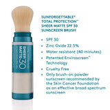 Colorescience Total Protection Sheer Matte SPF 30 Sunscreen Brush For Oily and Acne-Prone Skin, Unscented 0.15 Ounce, Powder