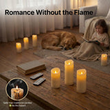 Enido Flameless Candles Led Candles Pack of 12 Battery Candles (D2.15'' x H4''5''6'') Waterproof Outdoor Indoor Candles with 10-Key Remotes and Cycling 24 Hours Timer (Plastic)