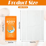 Treela 300 Pcs Bulk Large Body Wipes Individually Wrapped Big Bath Wipes for Adults Bathing No Rinse Shower Bulk Deodorant for Homeless Hygiene Personal Cleansing for Travel Gym(7.09" X 9.84",Orange)