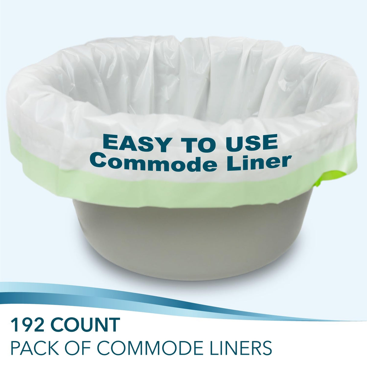 TidyCare Bedside Commode Liners for Portable Toilet Chair Bucket and Bedpan | Value Pack of 192 Disposable Waste Bags for Adults in Medical Care | Universal Fit Portable Toilet Liners