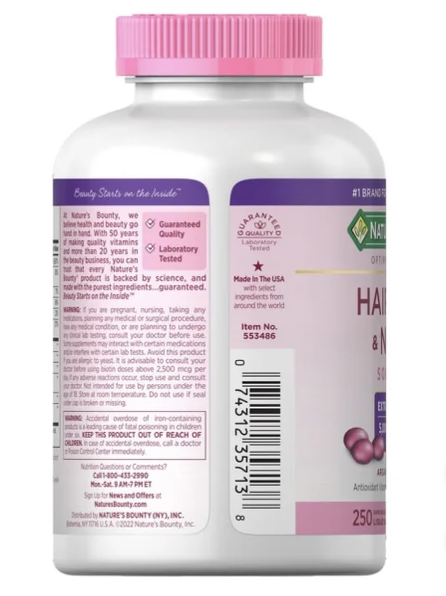 Nature's Bounty Hair, Skin and Nails, 250 Softgels (2 Pack)