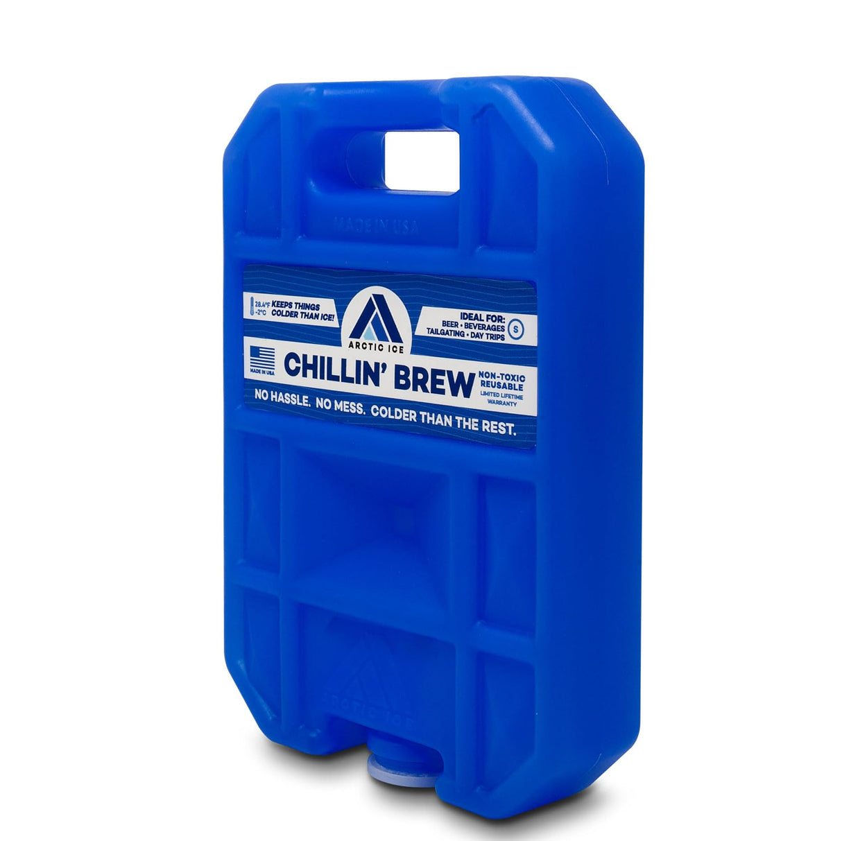 ARCTIC ICE Chillin' Brew Series, Long Lasting Reusable Ice Pack, Blue, Small, 0.75 lb