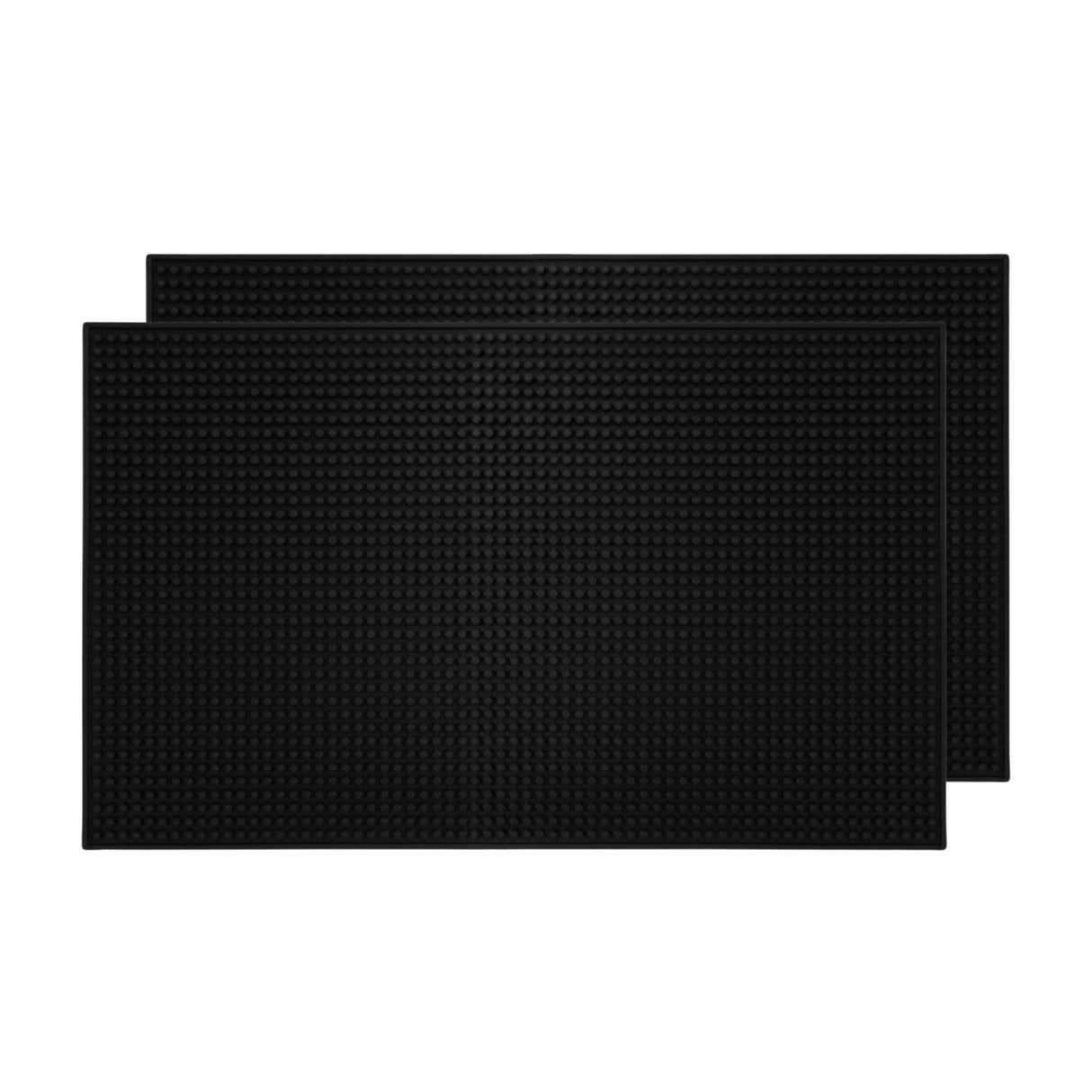 Professional Service Mat 18” x 12” - Bar Mats for Countertop, Non-Slip Rubber Bar Mat - Easy to Clean, Quick Dry Spill-Free, Odor-Free - Heavy Duty PVC Rubberized Mat for Home Bartending - 2 Pack
