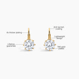 Electric Picks Bentley Earrings for Women, 14k Gold Plated 7mm Crystal Drop Earrings, Minimalist Everyday Sparkle Jewelry, Hypoallergenic Diamond-Look Gift