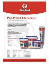 Red Devil 0424 Pre-Mixed Tile Grout - Professional Quality, Excellent Adhesion, Ideal for Wall & Floor Use - 1 Quart, White, Pack of 6, Made in USA