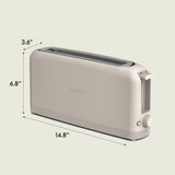 bella Fits-Anywhere™ 2-Slice Slim Toaster, Long Slot & Extra Wide, Oatmilk