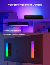 Govee Smart LED Light Bars, Work with Alexa and Google Assistant, RGBICWW WiFi TV Backlights with Scene and Music Modes for Gaming, PC, Room Decoration,Black