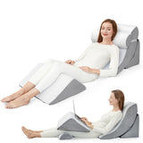 PIASHJOY 4pcs Wedge Pillow Set for After Surgery,Bed Wedge Pillows for Sleeping,Post Surgery Recovery， 45 Degree Wedge Pillow for Acid Reflux Relief and Anti-snoring，