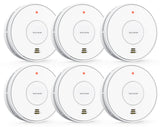 KARUOTOP 10-Year Battery Smoke and Carbon Monoxide Detectors, Fire Alarm CO Detector with Large Test/Silence Button, Easy Adhesive or Screw Mount, 6-Pack