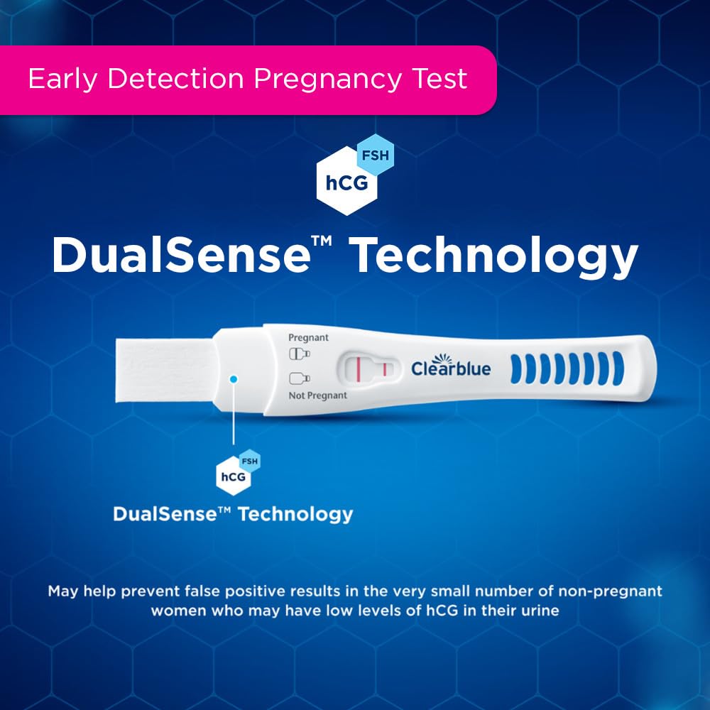 Clearblue Early Pregnancy Test Kit, at-Home Pregnancy Test Kit for Women, hCG Hormone Pregnancy Tests with Easy-to-Read Results, 10 Tests