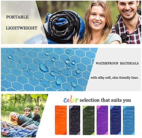 Camping Sleeping Bag for Adults Boys and Girls,Cold and Warm Weather-Summer, Spring, Fall, Lightweight, Waterproof Compact Bag for Camping Gear Equipment, Traveling, and Outdoors