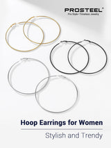 18K Gold Plated Hoop Earrings for Women Statement Jewelry Circle Round Earrings
