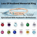 OVNMFH Personalized Birthstone Name Memorial Ring, Custom Engraved Memorial Jewelry for Women Men, Custom Name Date Loss Of Husband, Mom, Dad Love, Sympathy Gift for Loss Of Loved One