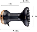 Diffuser Hair Dryer for Curly Hair – Ionic Technology Hair Dryer with Adjustable Heat & Speed Settings for Frizz-Free, Defined Curls, Lightweight Hair Dryer, Wavy And Curly Hair