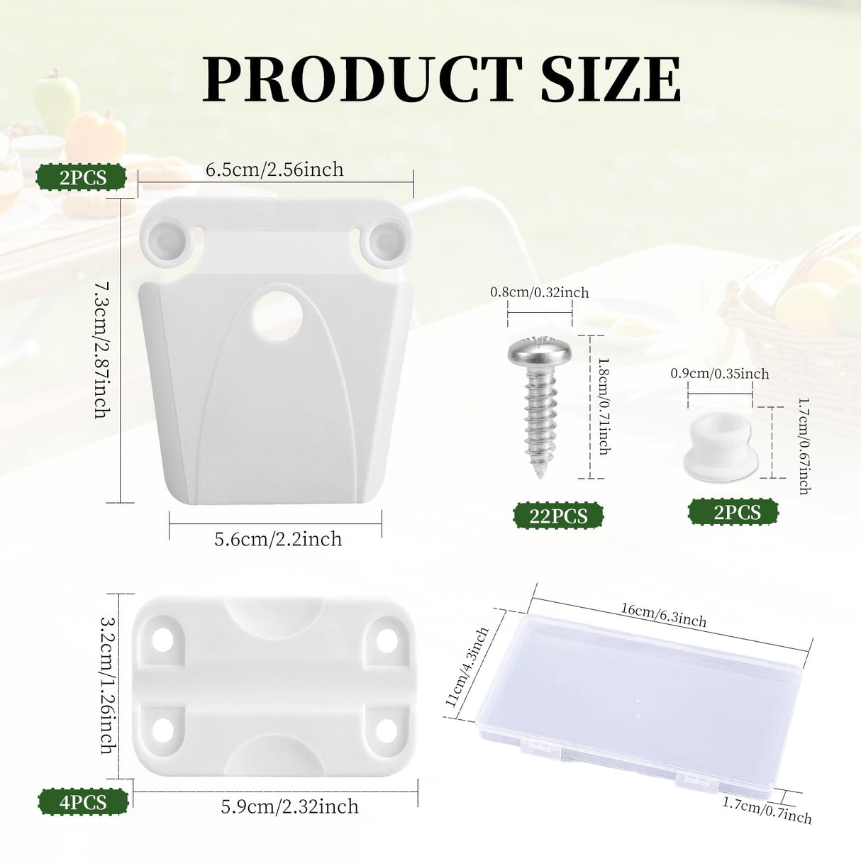MUUPEG Cooler Hinges Replacement Kit Compatible with Igloo, 4 Cooler Hinge and 2 Latch and 22 Screws, Repair and Replace Cooler Parts with Box
