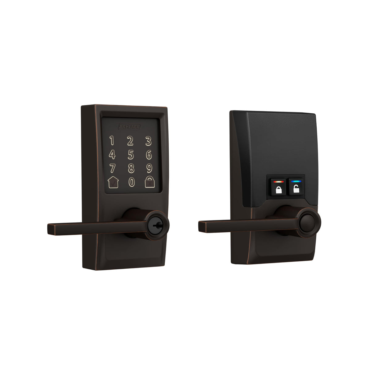Schlage Encode Smart Wi-Fi Lock with Lever Handle, Touchscreen Keypad, Keyless Entry Door Lock, App Control, Alexa, Google Home and Airbnb Compatible, Aged Bronze, FE789WB CEN 716 LAT