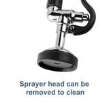 Pre Rinse Sprayer Commercial Sink Sprayer Head,1.42GPM Spray Valve Dish Nozzle with Ergonomic Handle, Faucet Parts for Commercial Kitchen Faucet,Chrome Finished（Black）