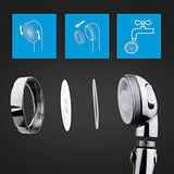 KAIYING Chrome High Pressure Handheld Shower Head with ON/OFF Pause Switch, 3 Spray Modes Shower Wand with Shut Off Button, Removable Camper Shower Head with Hose and Adjustable Angle Bracket