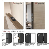 JQK Closet Magnetic Door Ball Catch Hardware, 430 Stainless Steel Catch Adjustable with Strike Plate, Black Finish 4 Pack, HBC120-BK-P4
